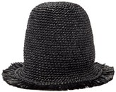 Thumbnail for your product : REINHARD PLANK HATS Sixty Frayed Straw Bucket Hat - Black