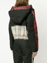 Thumbnail for your product : Andrea Crews Mixed Fabric Half Zip Hoodie