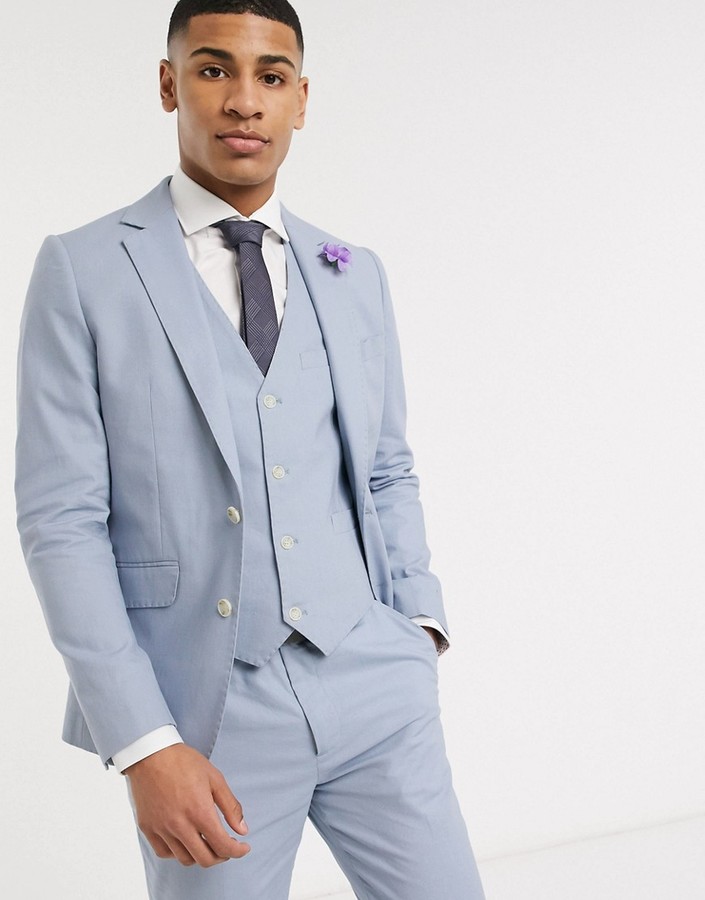 slim fit linen suit