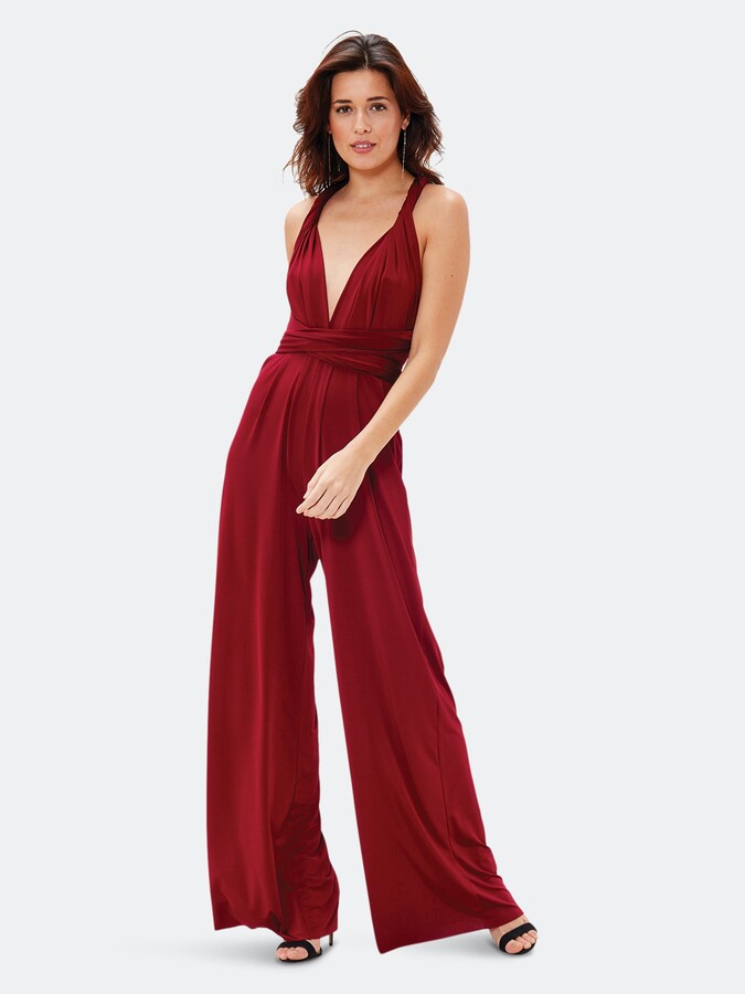 maroon jumpsuit formal