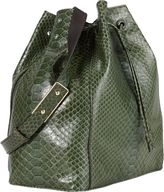 Thumbnail for your product : Zagliani Python Ada Bucket Bag-Green