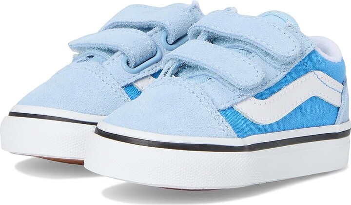Vans Kids Old Skool V (Infant/Toddler) Kids Shoes 2-tone Tranquil Blue : 5 Toddler M, Canvas