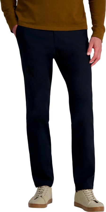Haggar Men's Life Khaki Straight Fit Flat Front Flex Pant
