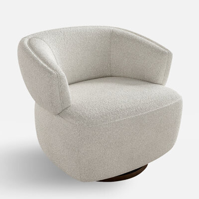 Brayden Studio Swivel Barrel Chair Fully Assembled Accent Lounge Sofa With 360-Degree Base Oversized Upholstered Reading Chair