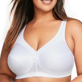 Glamorise Full Figure Plus Size MagicLift Active Support Bra Wirefree #1005 White