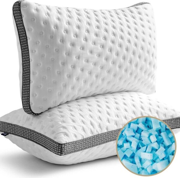 ChicFurnitBedPillowCoolingGelMemoryFoamMediumFirmwithSmoothWashableCoverforSleepingWhite26.8\