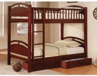 Furniture of America Fermin Twin Bunk Bed with Drawers, Multiple Colors