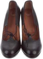 Thumbnail for your product : Dries Van Noten Leather Round-Toe Pumps