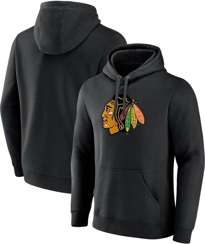 Men's Fanatics Branded Heather Charcoal Chicago Blackhawks Authentic Pro Road Performance Short Sleeve Pullover Hoodie