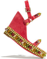 Thumbnail for your product : Christian Louboutin Pyraclou Spike Wedge Red Sole Sandal