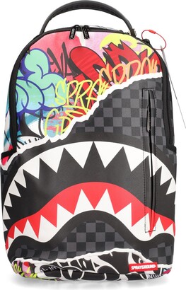 Sprayground Shark print canvas backpack - ShopStyle