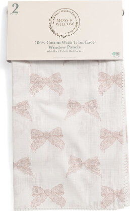 TJMAXX Set Of 2 50X96 Wilder Bow Window Panels, Cotton