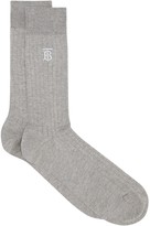 Thumbnail for your product : Burberry Embroidered Monogram Ribbed Socks