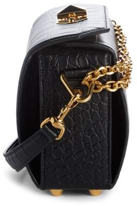 Alexander McQueen Box Bag 19 Croc Embossed Leather Bag