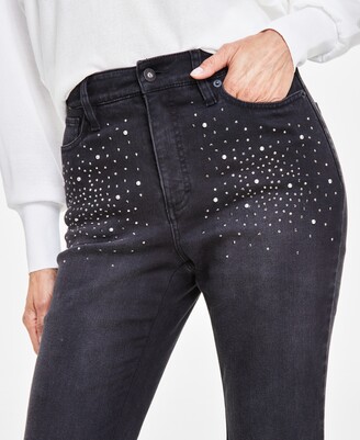 INC International Concepts Women's High-Rise Rhinestone-Studded Flare Jeans,  Created for Macy's - ShopStyle
