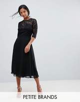 Thumbnail for your product : Elise Ryan Petite Lace Skater Dress With Ladder Trim