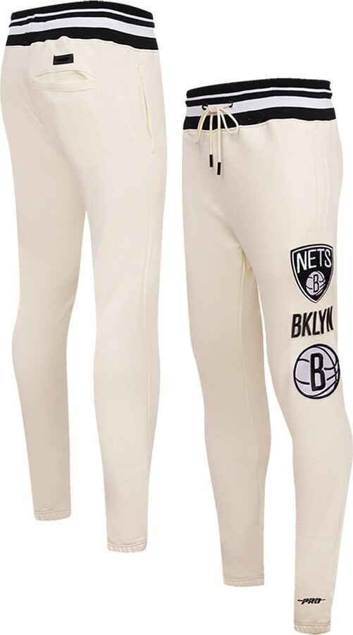 Men's Pro Standard Cream Brooklyn Nets Retro Classic Fleece Sweatpants