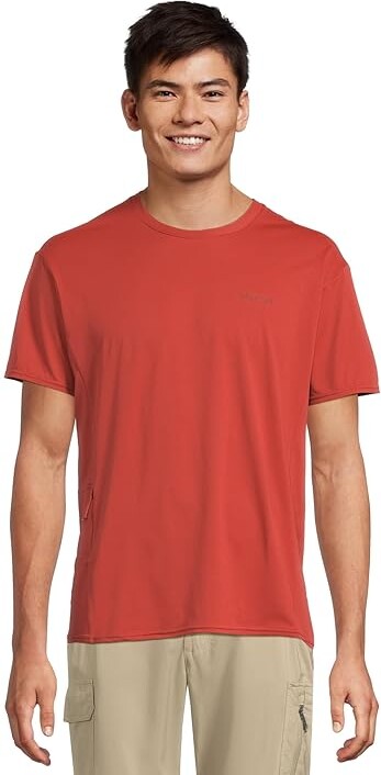 Marmot AirExchange SolarShield Crew Short Sleeve Men's Clothing Sumac : SM, Polyester
