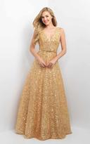 Thumbnail for your product : Blush Lingerie Sequined V-Neck Long A-line Gown 11139