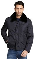 Thumbnail for your product : Prada blue fur collar nylon activewear coat