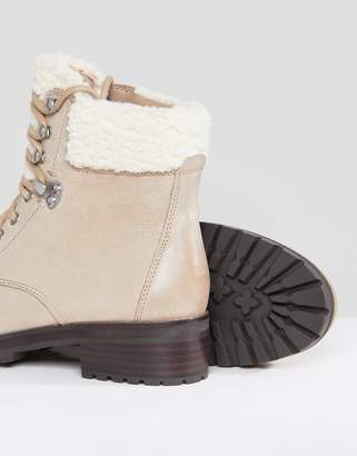 Aldo Uleladda Leather Lace Up Hiker Boot in Taupe