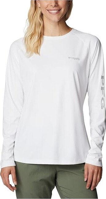 Women's PFG Tidal Tee Vent Long Sleeve Shirt - Gulf Stream/White