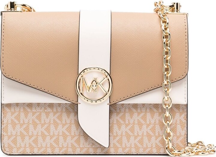Buy Michael Kors Marilyn Small Colorblock Saffiano Leather Crossbody Bag, Camel Color Women