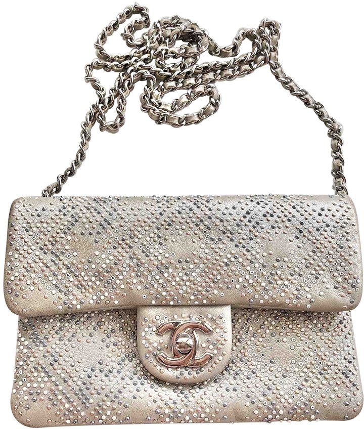 Chanel silver Leather Handbags
