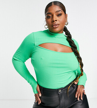 green plus size top