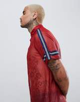 Thumbnail for your product : ASOS Design Regular Fit Mesh Shirt With Taping In Red