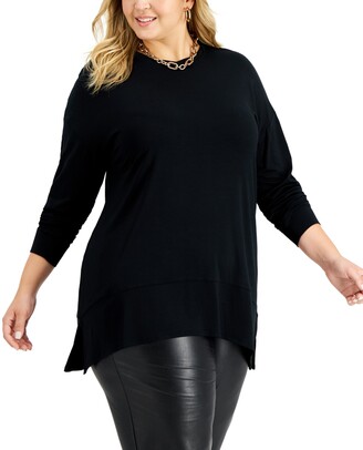 INC International Concepts Plus Size Side-Slit Tunic, Created for Macy's