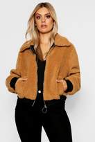 Thumbnail for your product : boohoo Plus Faux Fur Teddy Bomber Coat