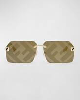 Thumbnail for your product : Fendi FF Logo Square Metal Sunglasses