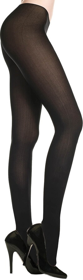 Music Legs Women’s Women’s Opaque sheer to waist tights with cotton crotch 383-BLACK-C/D
