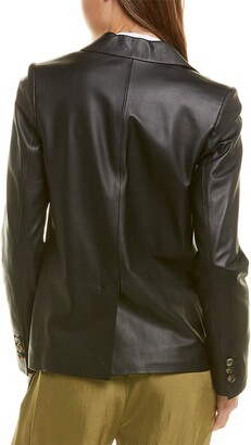 Vince Fitted Leather Blazer
