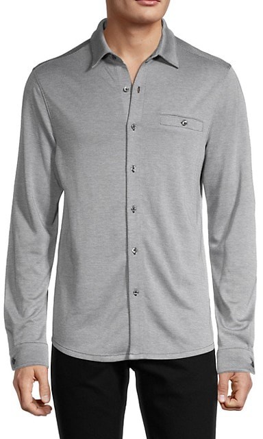 Saks Fifth Avenue Soft Knit Button-Down ...