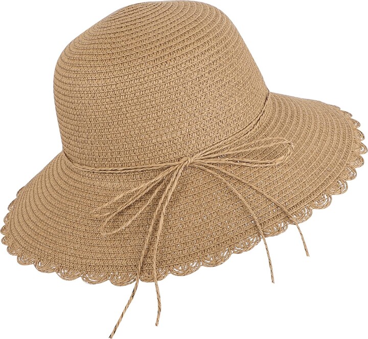 XINCHIA Women's Fedora Bowknot Straw Sun Hat Summer Sun Visor Hat