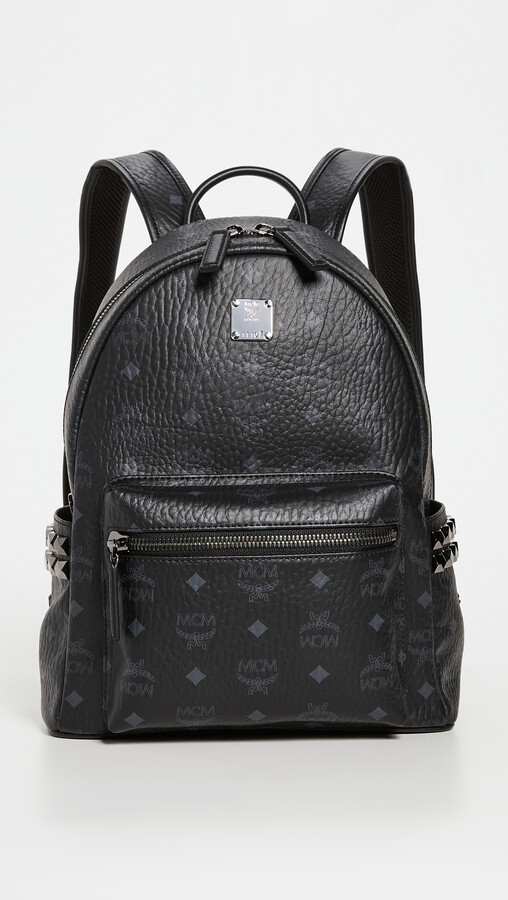 small black mcm backpack