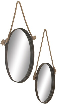 Uma Enterprises Set Of Two Metal & Rope Mirrors