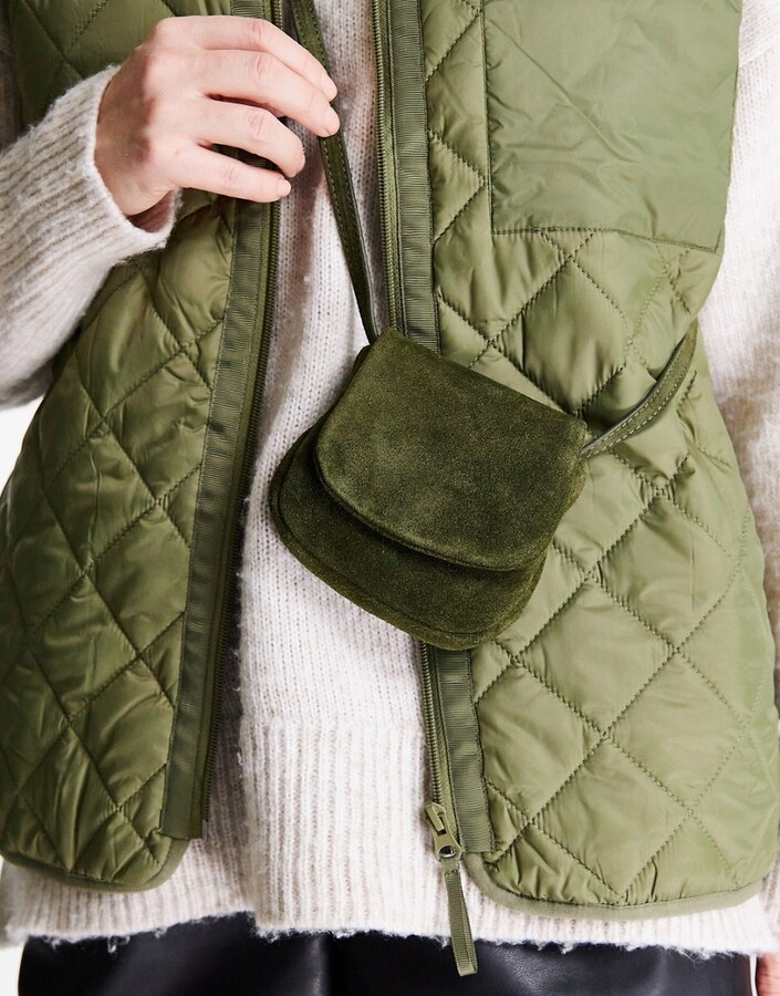 urbancode leather tote bolsa with suede pocket in black