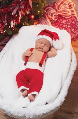 Mud Pie Infant Santa Suspenders & Hat Set