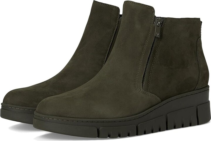 VIONIC Uptown Sur Booties Women's Boots Dark Khaki/Green Nubuck : 10 M, Leather