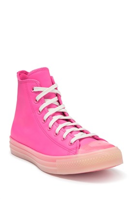 converse pink leather shoes