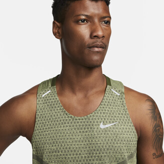 Nike Men's Dri-FIT ADV TechKnit Ultra Running Tank Top in Green