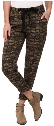 Free People Printed Linen Relaxed Cropped Tie Pants