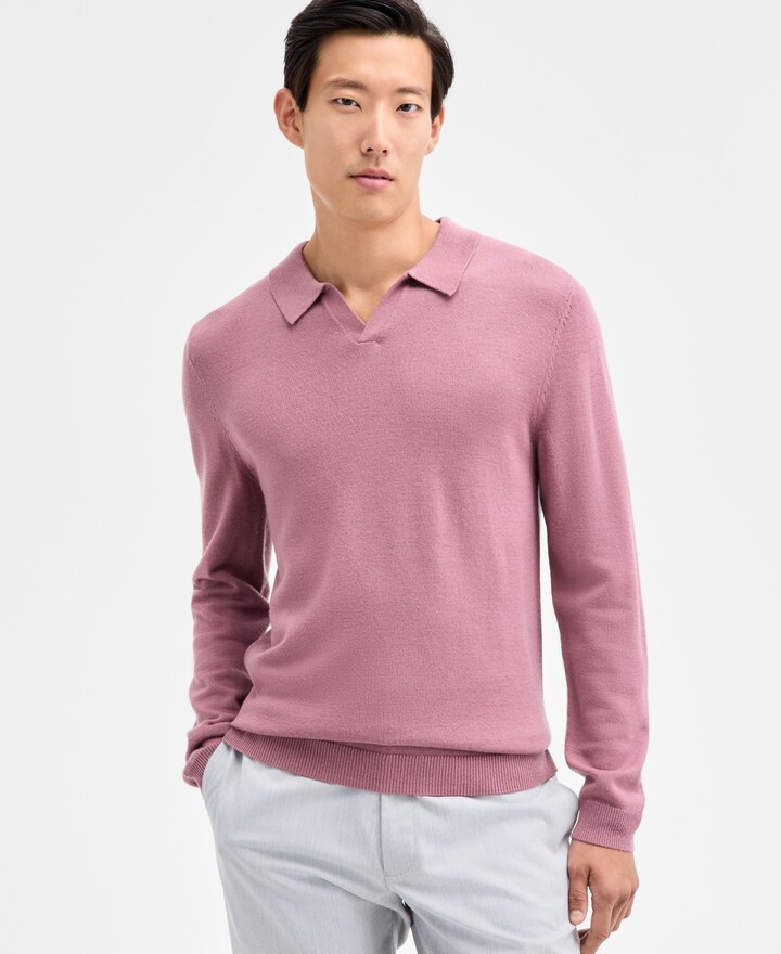 Alfani Macy's Men's Long Sleeve Polo Shirts Alfani Men's