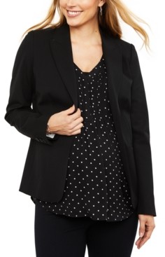 A Pea in the Pod Maternity Button Front Bi-stretch Suiting Maternity Blazer