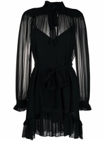 Thumbnail for your product : Dorothee Schumacher Playful Transparencies silk dress