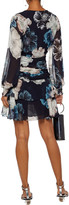 Thumbnail for your product : Nicholas Draped Floral-print Silk-chiffon Mini Dress