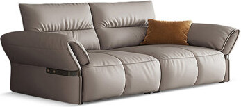 Latitude Run Gray Genuine Leather Modular Sofa cushion Loveseat